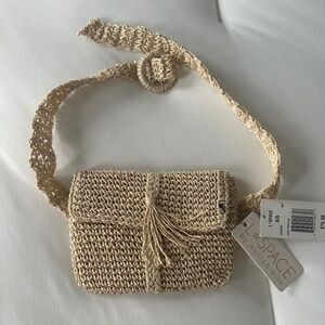 NWT LSpace L*Space L Space Woven Natural fanny pack belt bag